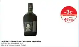 Monoprix Rhum diplomatico reserva exclusiva offre