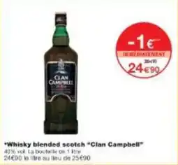 Monoprix Whisky blended scotch clan campbell offre