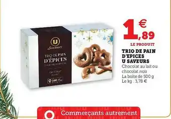 Hyper U Trio De Pain D'épices U Saveurs offre