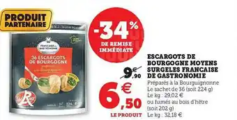 Hyper U Escargots De Bourgogne Moyens Surgelés Française De Gastronomie offre