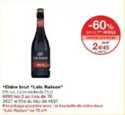 Monoprix Cidre brut loie raison offre