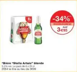 Monoprix Bière stella artois blonde offre