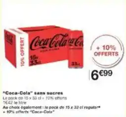 Monoprix Coca-cola sans sucres offre