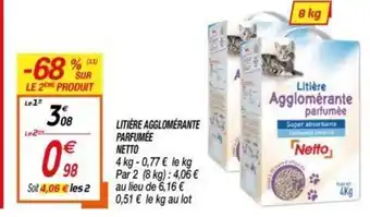 Netto Litière agglomérante parfumée netto offre