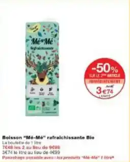 Monoprix Boisson mé-mé rafraichissante bio offre