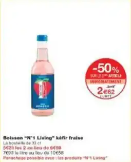 Monoprix Boisson n1 living kefir fraise offre