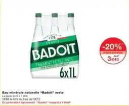 Monoprix Eau minérale naturelle badoit verte offre
