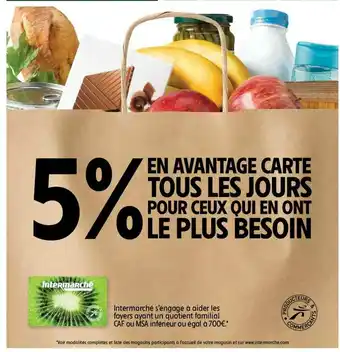 Intermarché Contact 5% En Avantage Carte Tous Les Jours Pour Ceux Qui En Ont Le Plus Besoin offre