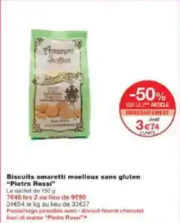 Monoprix Biscuits amaretti moelleux sans gluten pietro rossi offre