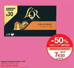 Monoprix Capsules espresso deliciozo l'or offre