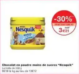 Monoprix Chocolat en poudre moins de sucres nesquik offre