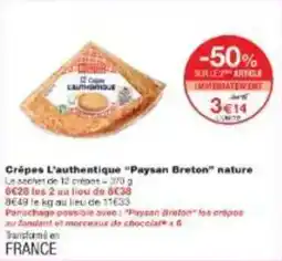 Monoprix Crepes l'authentique paysan breton nature offre