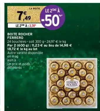 Intermarché Contact Boîte Rocher Ferrero offre