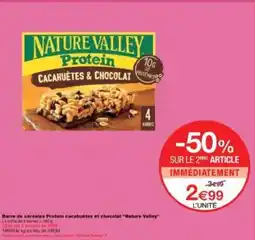 Monoprix Barre de céréales protein cacahuètes et chocolat nature valley offre
