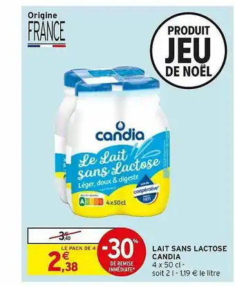 Intermarché Express Lait Sans Lactose Candia offre
