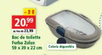 Maxi Zoo Bac De Toilette Furba Zolux 59 X 39 X 22 Cm offre