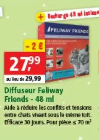 Maxi Zoo Diffuseur Feliway Friends - 48 Ml offre