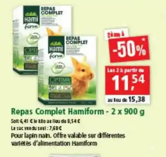 Maxi Zoo Repas Complet Hamiform - 2 X 900 G offre
