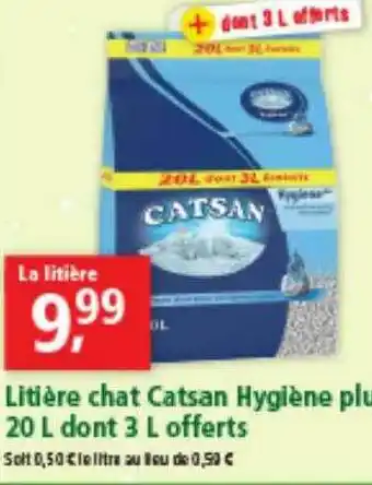 Maxi Zoo Litière Chat Catsan Hygiène 20 L Dont 3 L Offerts offre
