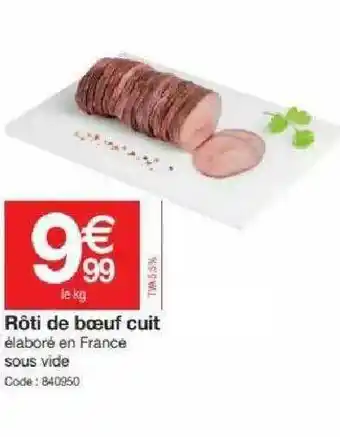 Promocash Rôti De Bœuf Cuit offre