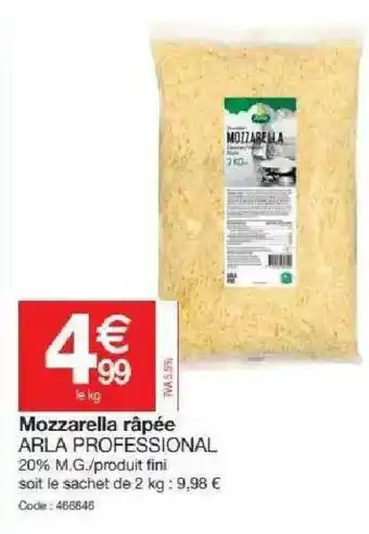 Promocash Mozzarella Râpée Arla Professional offre