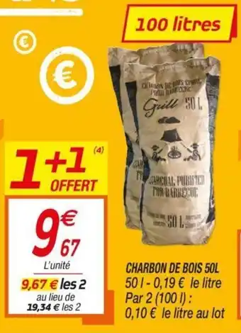 Netto Charbon de bois 50l offre