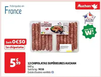 Auchan 12 Chipolatas Supérieures Auchan offre