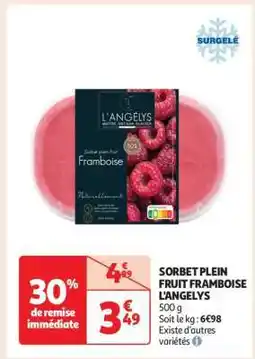 Auchan Sorbet Plein Fruit Framboise L'Angelys offre