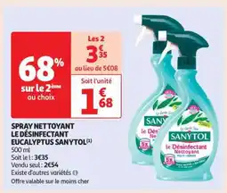Auchan Spray Nettoyant Le Désinfectant Eucalyptus Sanytol offre