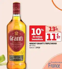 Auchan Whisky Grant's Triple Wood offre