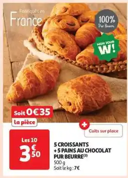 Auchan 5 Croissants + 5 Pains Au Chocolat Pur Beurre offre