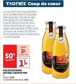 Auchan Pur Jus De Pomme Naturel Coeur De Pom' offre