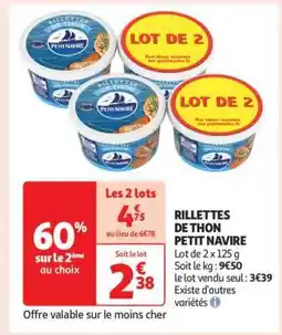 Auchan Rillettes De Thon Petit Navire offre