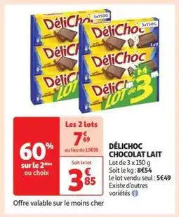 Auchan DÉLICHOC CHOCOLAT LAIT offre