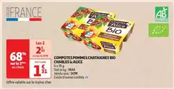 Auchan COMPOTES POMMES CHATAIGNES BIO CHARLES & ALICE offre