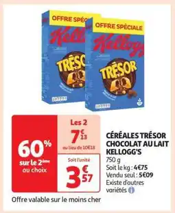 Auchan Céréales Trésor Chocolat Au Lait Kellogg's offre