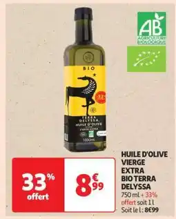 Auchan Huile D'olive Vierge Extra Bio Terra Delyssa offre