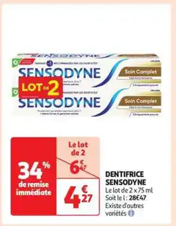 Auchan Dentifrice Sensodyne offre