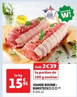 Auchan Viande Bovine : Rumsteck offre