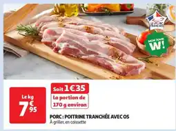 Auchan Porc : Poitrine Tranchée Avec Os offre