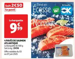 Auchan 4 Pavés De Saumon Atlantique offre