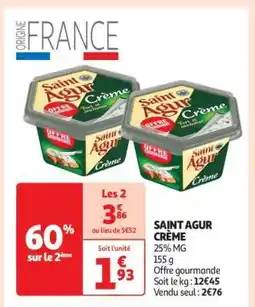 Auchan SAINT AGUR Crème offre