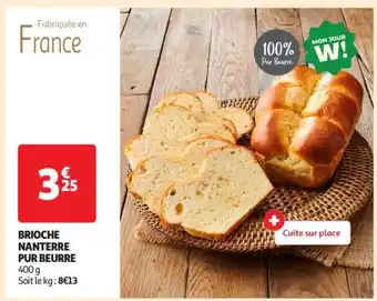 Auchan Brioche Nanterre Pur Beurre offre