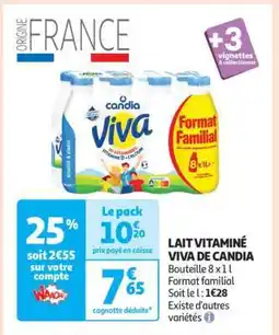 Auchan Lait Vitaminé Viva De Candia offre