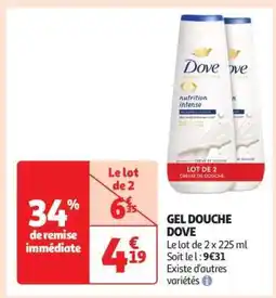 Auchan Gel Douche Dove offre
