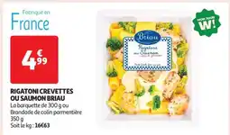 Auchan RIGATONI CREVETTES OU SAUMON BRIAU offre