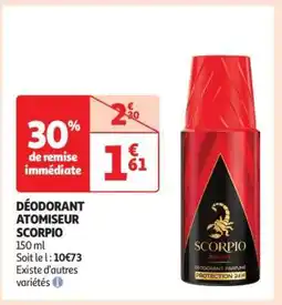 Auchan DÉODORANT ATOMISEUR SCORPIO offre