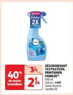 Auchan Désodorisant Textile Éveil Printanier Febreze offre