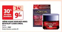 Auchan CRÈME VISAGE JOUR ANTI-RIDES REVITALIFT LASER L'ORÉAL offre