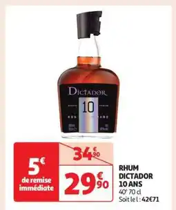 Auchan Rhum Dictador 10 Ans offre